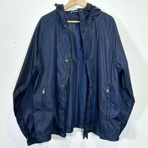 Hugo Boss “Chester” Dark Navy Windbreaker with Hide Away Hood, Size 42R
